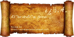 Ábrahám Anna névjegykártya