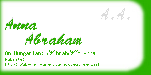 anna abraham business card